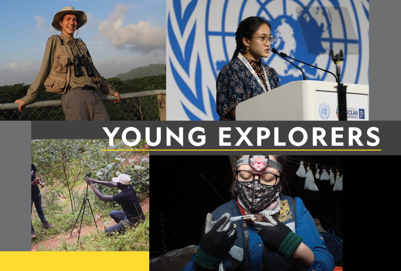 Compilation of photographs of National Geographic Young Explorers.