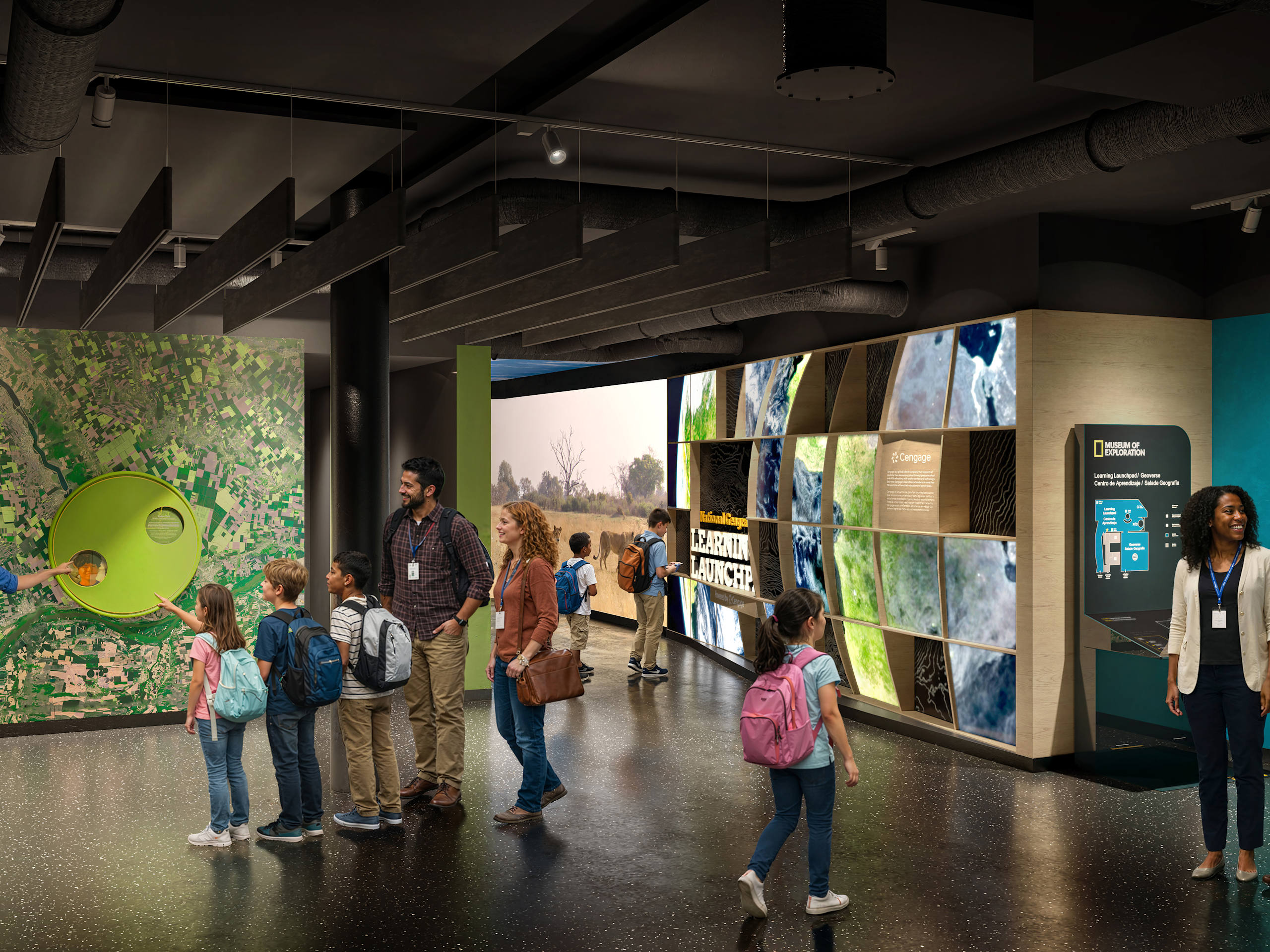 Rendering of students exploring the National Geographic Museum of ...