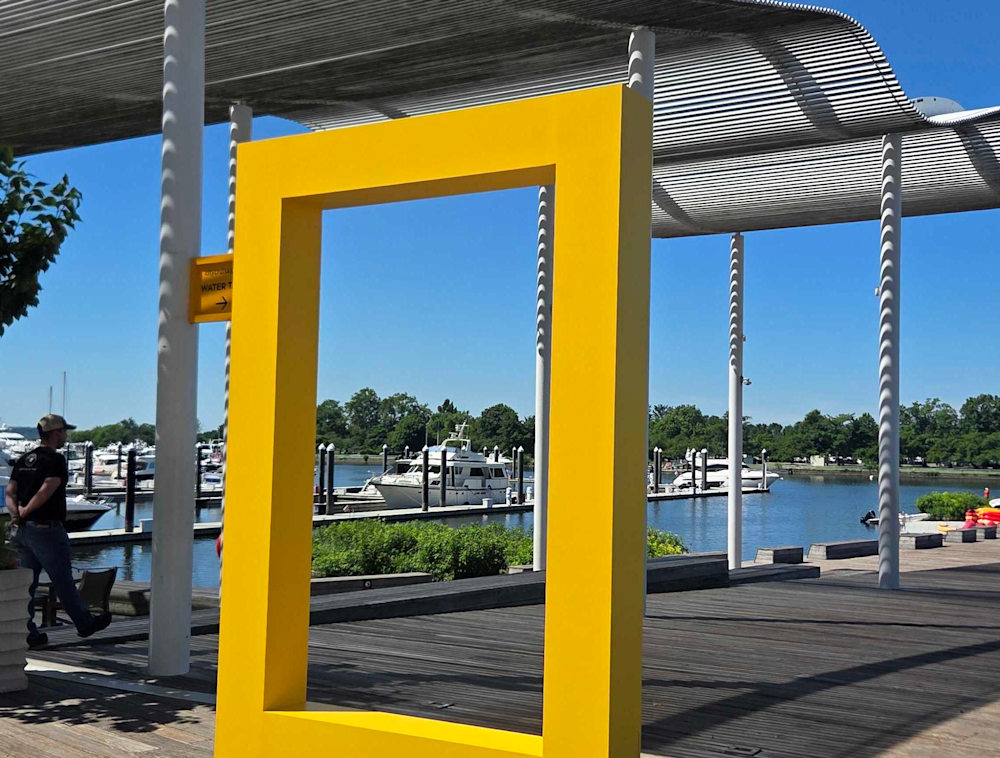 A life size National Geographic border at the Wharf in Washington D.C.