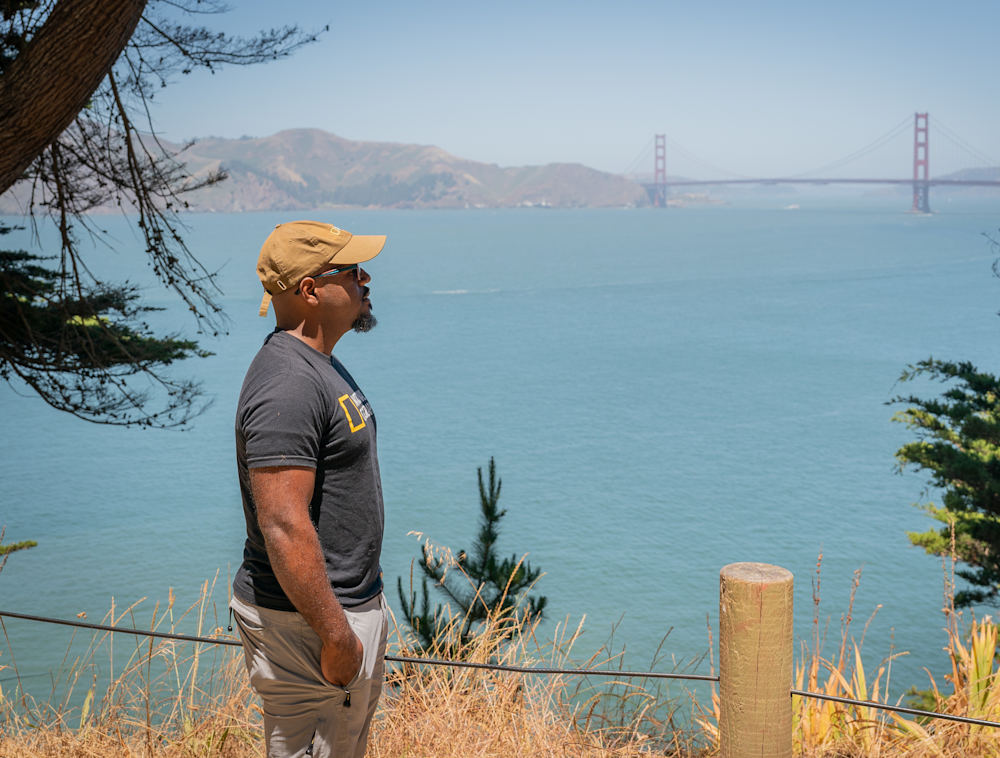 National Geographic Explorer, urban ecologist and professor Chris Schell overlooking the San Francisco bay.