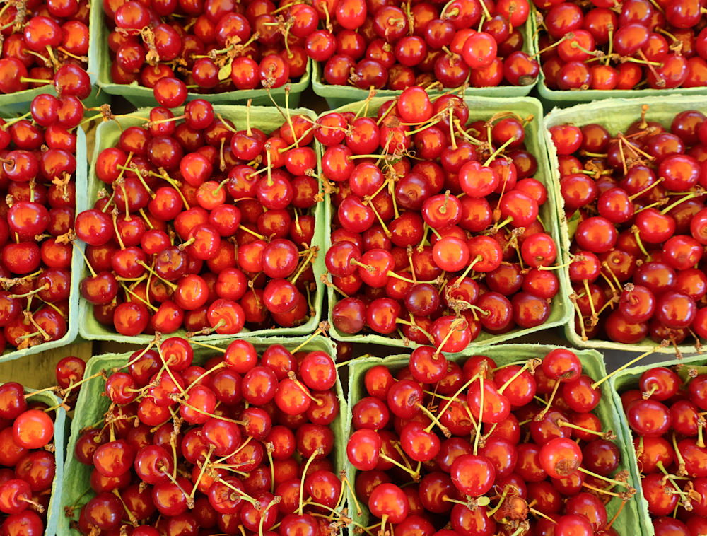 A close up of produce at a farmstand.