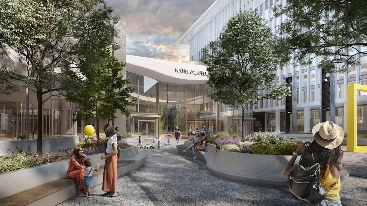 Rendering of the Courtyard of the National Geographic Museum.
