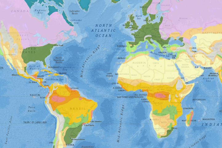 Photo: An interactive map of climate zones around the world.