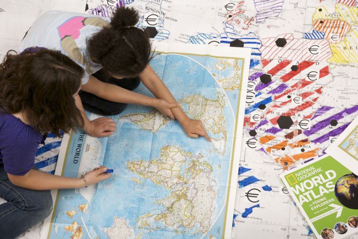 Photo: Mapmaker kits in the classroom.