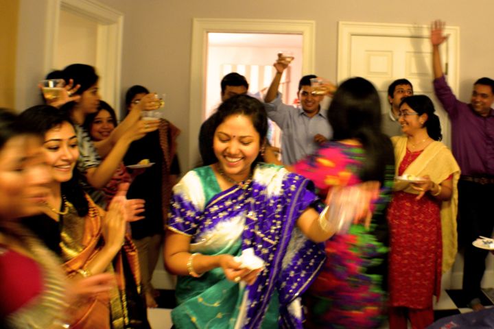 Photo of a celebration in an Indian community.