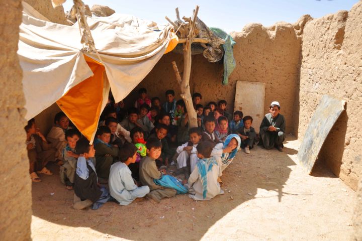 Photograph of school children in Afghanistan.