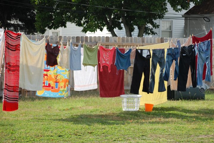 Picture of laundry hanging outside.