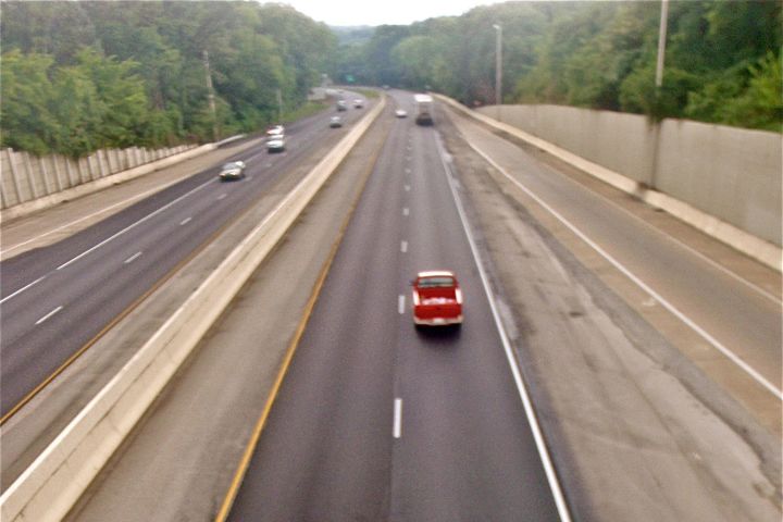Picture of a car on a highway.