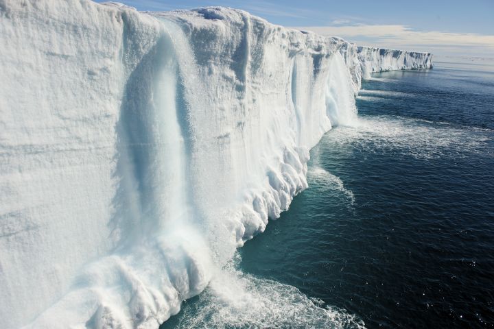 Photo of a melting glacier