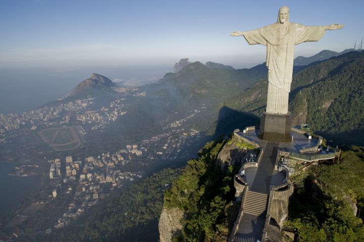 Aerial photo of Christ the Redeemer.