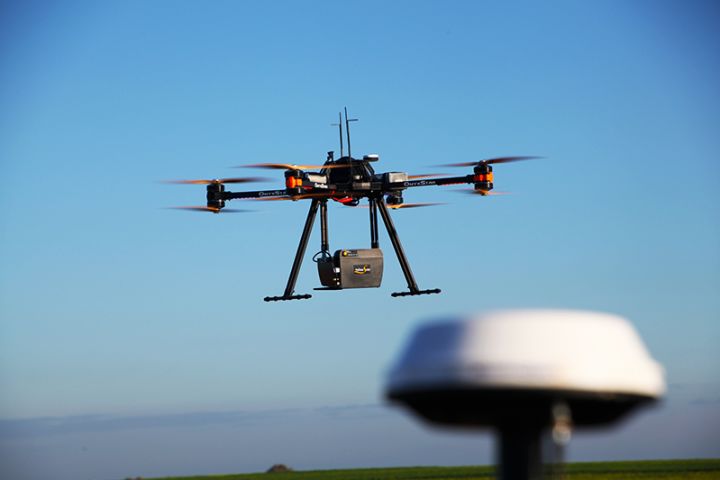 A LIDAR survey being performed with a drone.