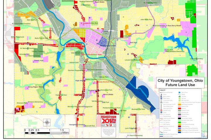 In 2002, Youngstown, Ohio, in partnership with Youngstown State University began a plan for the city called Youngstown 2010. Youngstown 2010 is a plan to make the city smaller and greener.