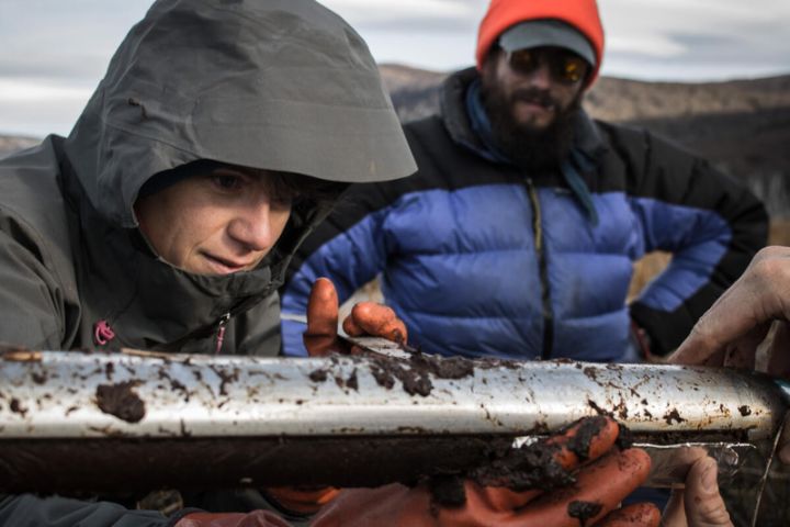 National Geographic Explorers are present throughout the world. Chances are an Explorer is located near you. Julie Loisel, here measuring peat, is a geographer who teaches in Texas and often does fieldwork in Chile.