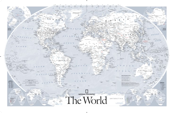 A map showing the national political boundaries on Earth.