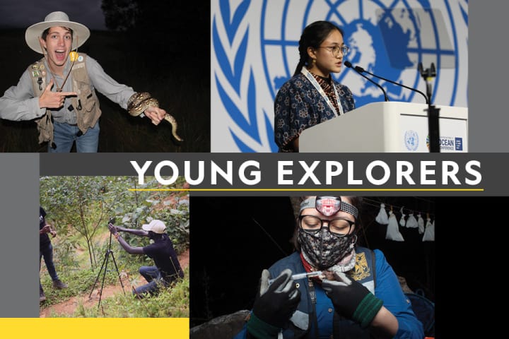 Compilation of photographs of National Geographic Young Explorers