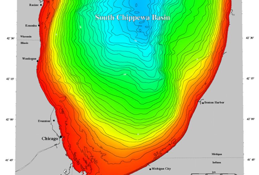 Elevation Contours and Lake Bathymetry