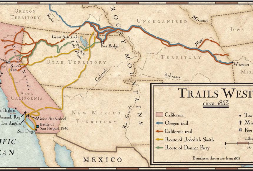 Trails West In The Mid 1800s 