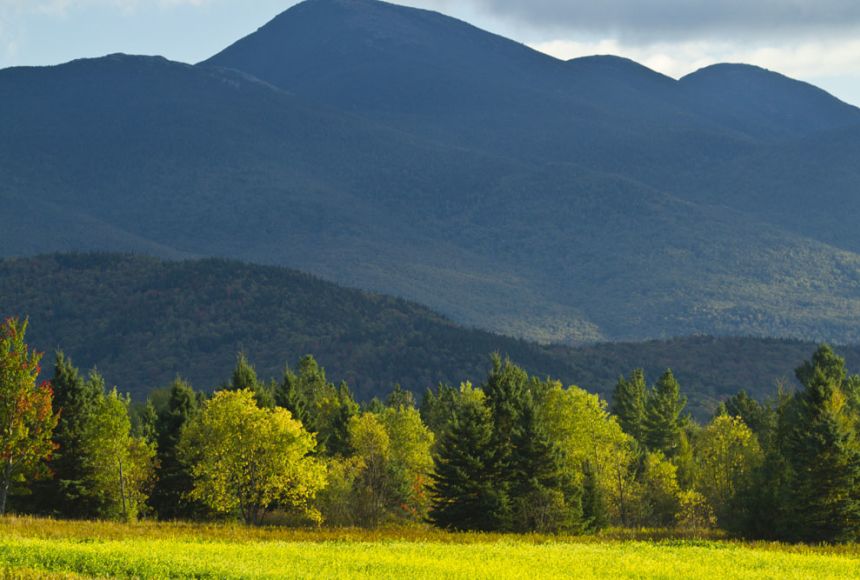 Photo of beautiful forested mountains.