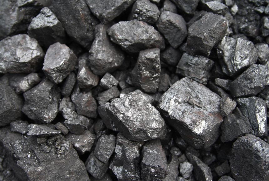 Close up image of coal, a fossil fuel.