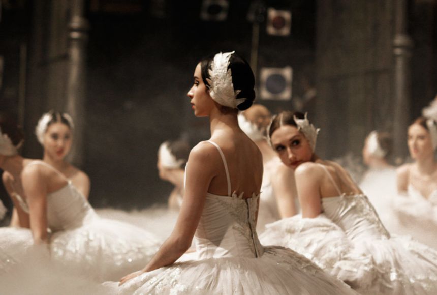 Photo: Dancers sitting in costume