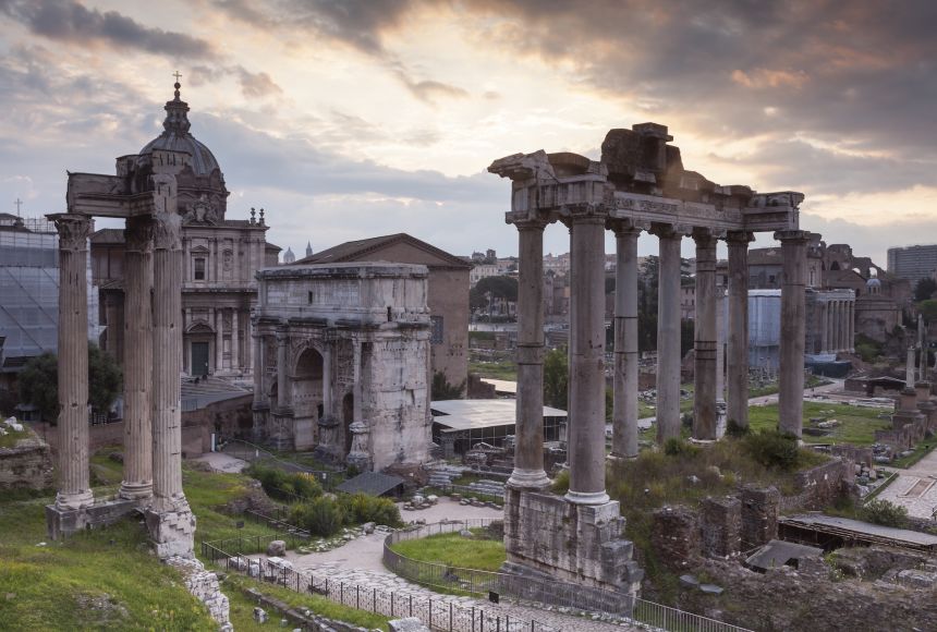 The Roman Forum was a place where public meetings were held, legal issues were debated, and gladiators fought in combat.