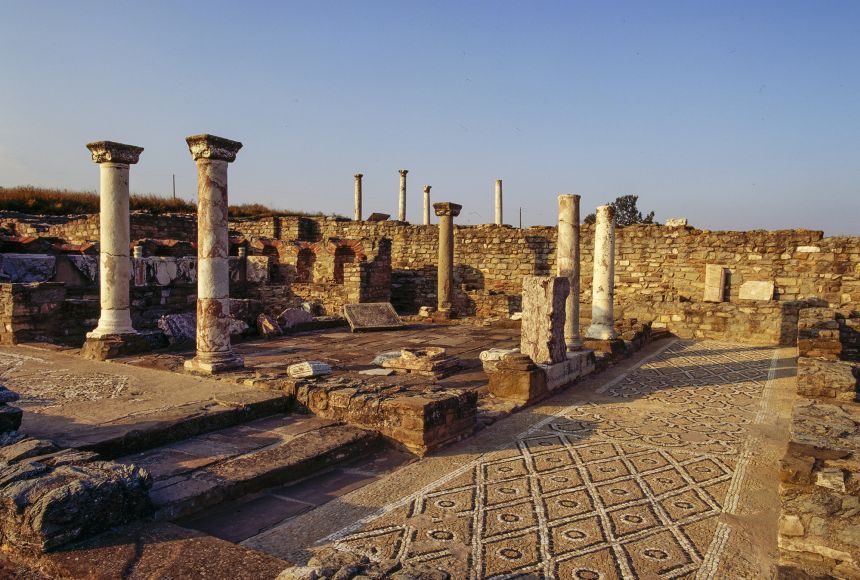 Archaeologists have uncovered some beautiful mosaic floors in the house of Partenius in Stobi, an archaeological site in Macedonia that dates to the 2nd century, C.E.