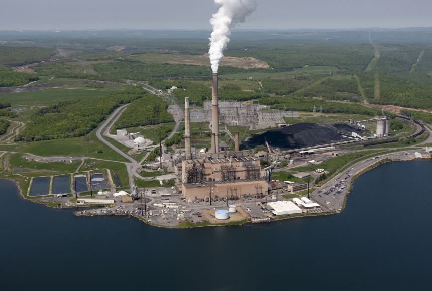 An aerial view of a coal-fired power plant in Mount Storm, West Virginia, taken in June 2012.