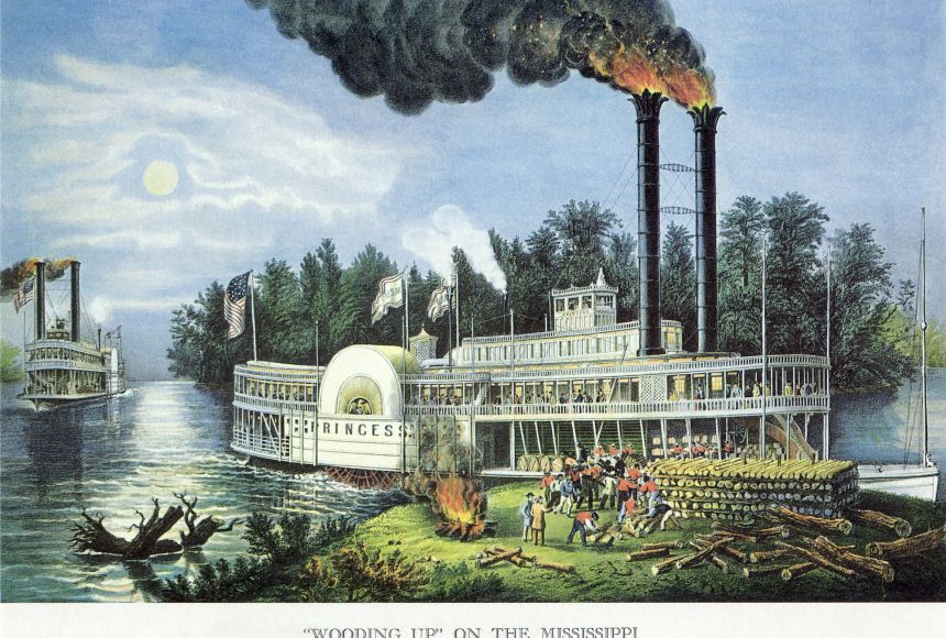 Steamboats proved a popular method of commercial and passenger transportation along the Mississippi River and other inland U.S. rivers in the 19th century. Their relative speed and ability to travel against the current reduced time and expense.