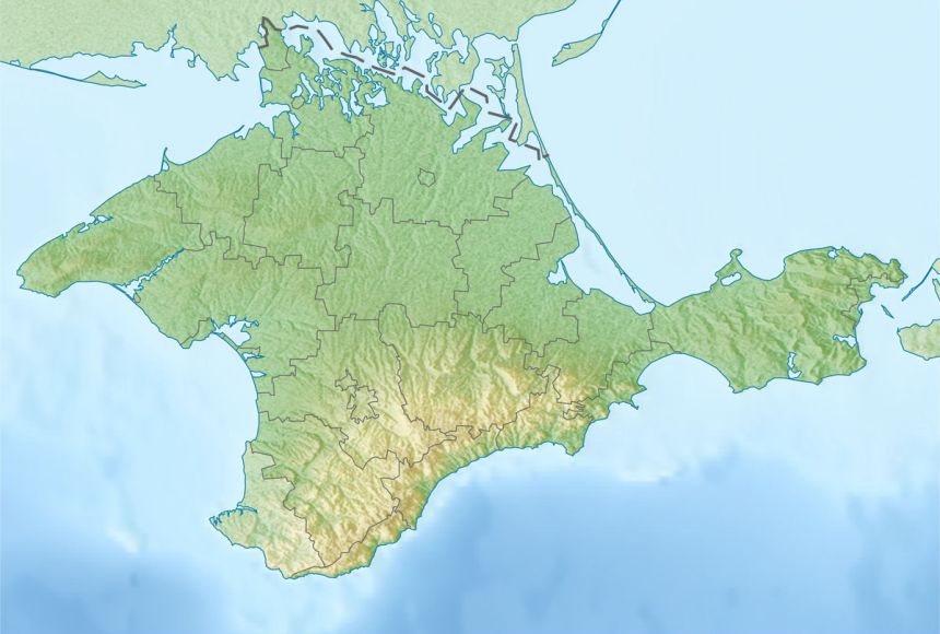 Map of the disputed territory of Crimea, which was seized by Russia despite belonging to the Ukraine. Politically disputed territories represent a special challenge for cartographers.