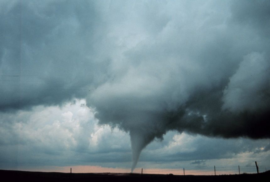Typically, the United States experiences more tornadoes than anywhere else in the world. This tornado formed 12.88 kilometers (eight miles) south of Anadarko, Oklahoma, on May 3, 1999.