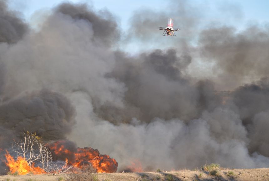 Woody plants are transforming the Great Plains' grassland into a shrub ecosystem. But drones allow management of the extreme-intensity, controlled fires needed to clear the brush, allowing native grassland to return.