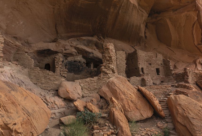 Native Americans still sometimes fight with the United States government over lands considered holy. One such place in dispute is Bears Ears National Monument in Utah. Here is the River House Ruin at Bears Ears.