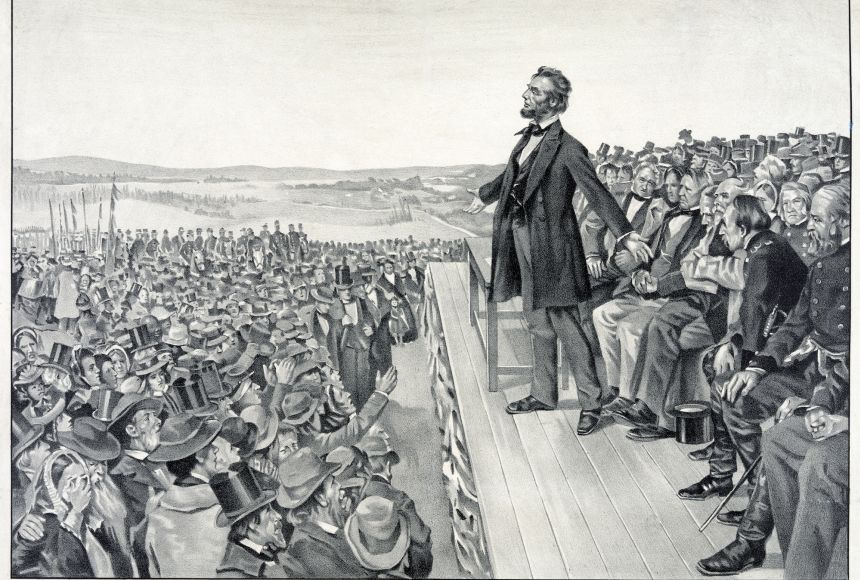 abraham lincoln giving a speech