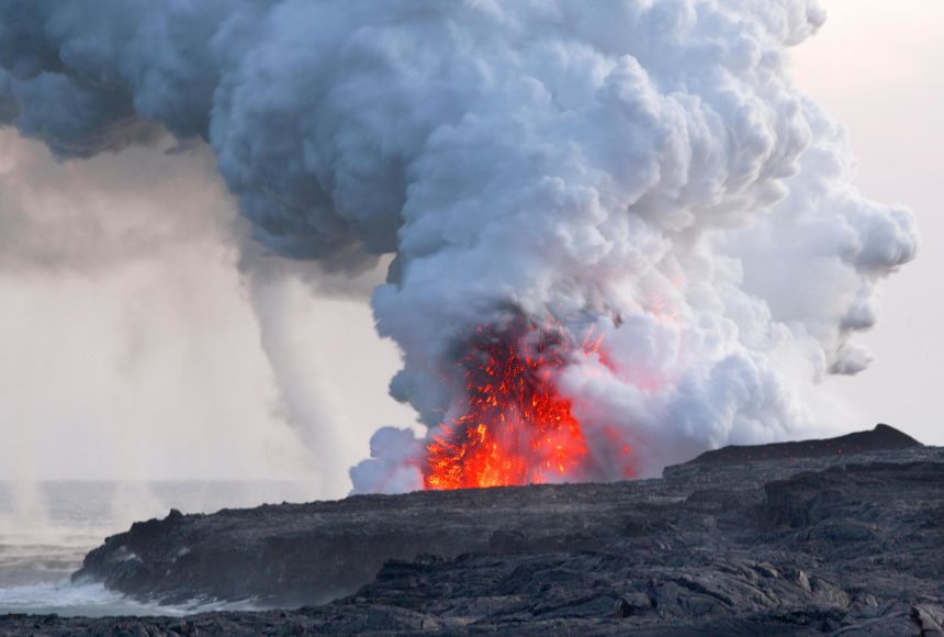 The islands of Hawai'i are still being shaped by shifts of its tectonic plate, the Pacific Plate. This causes magma to gusher out of volcanoes as lava like this eruption on the Big Island of Hawai'i.