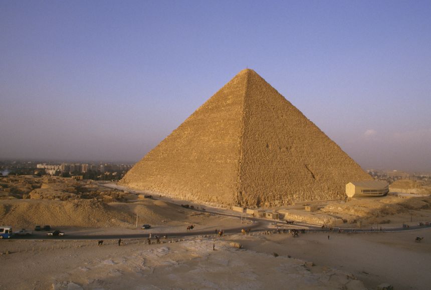 The Great Pyramid, the largest of the Pyramids of Giza, is the only Great Wonder still standing. It was build more than 4,000 years ago.