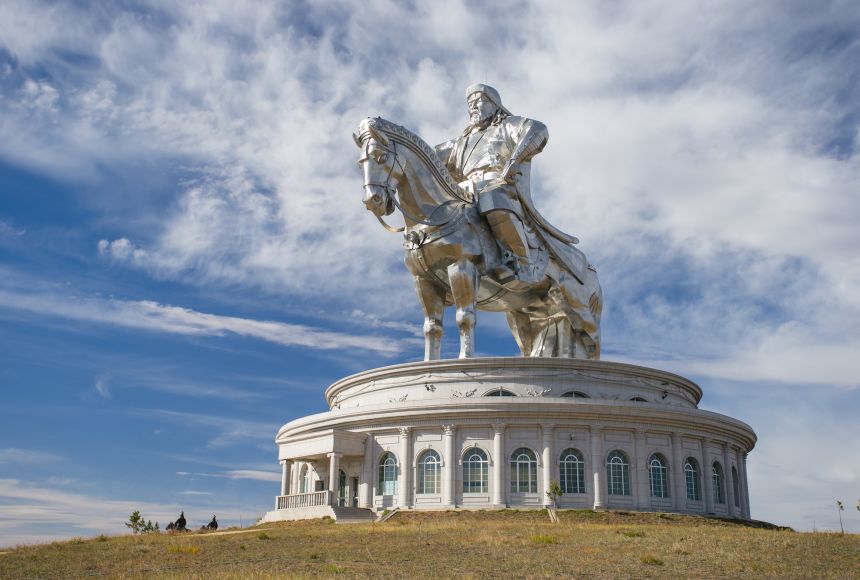 Chinggis Khaan Statue located in Ulaanbaatar, Mongolia.