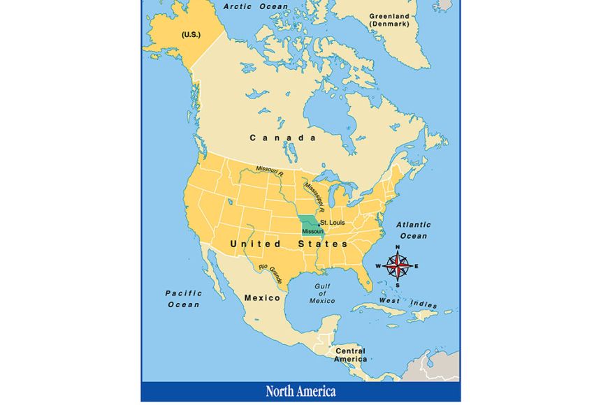 Geography Map Of North America