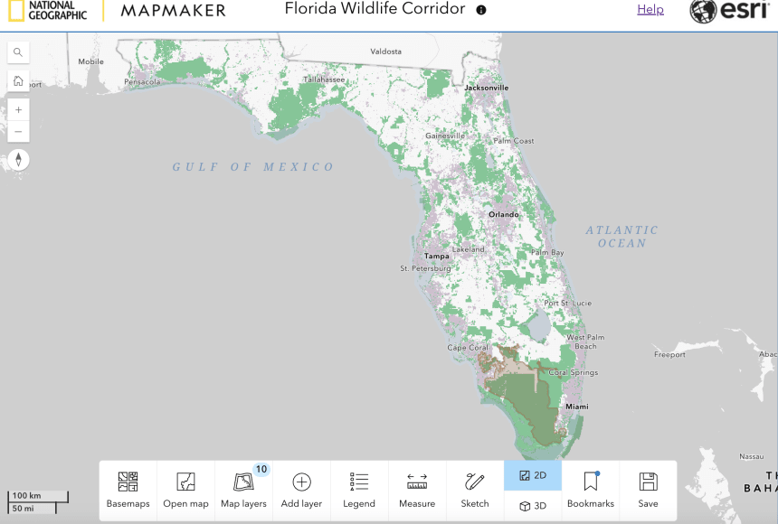 Florida Physical Features Map Map Of Florida FlWildlifeCorridor MM