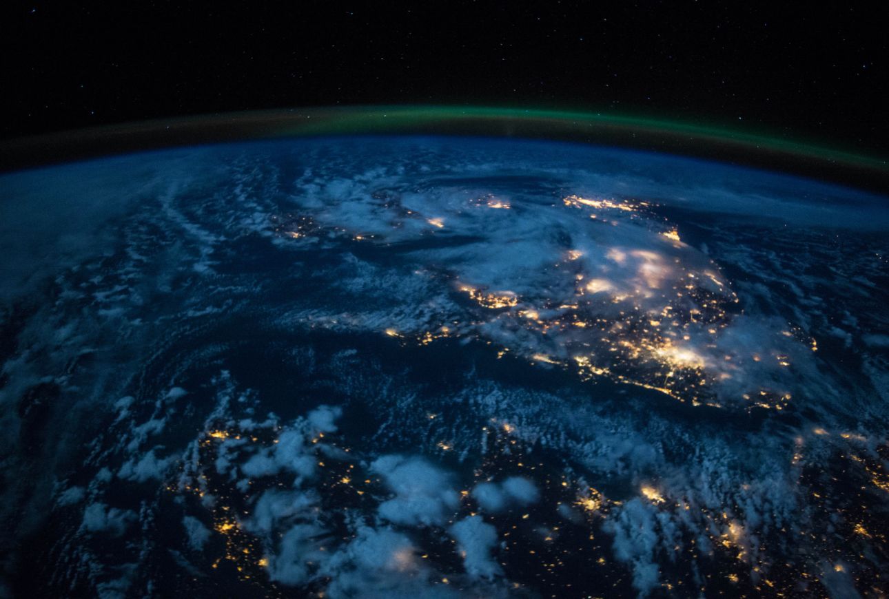 This image shows western Europe at night as viewed from the International Space Station.