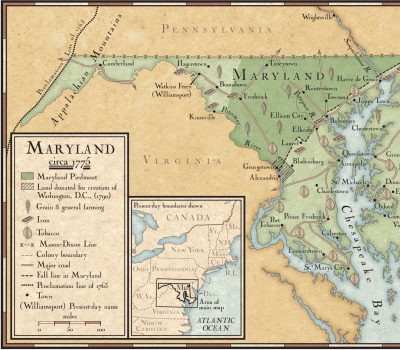 Farming and Mining in Maryland in 1775