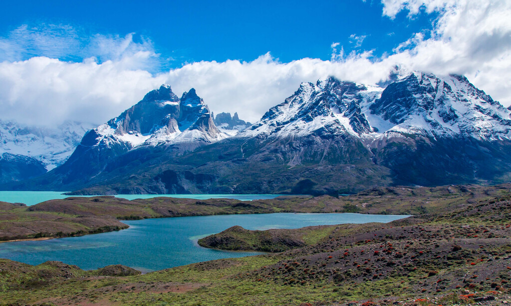 Image of mountains in Torres del Paine National Park in Chile.