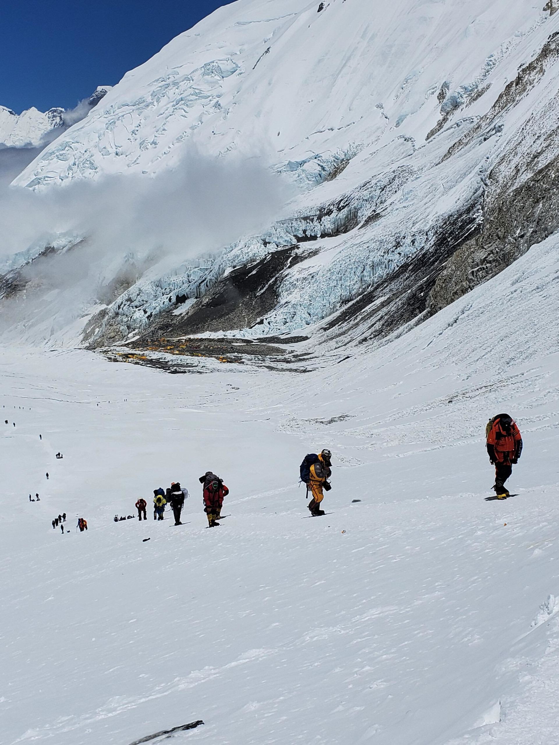 Scenic view with Mt. Everest base camp in the distance.