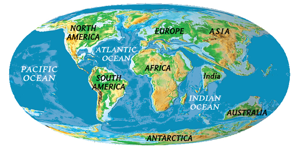 Earth Continents Map Earth Continents Map