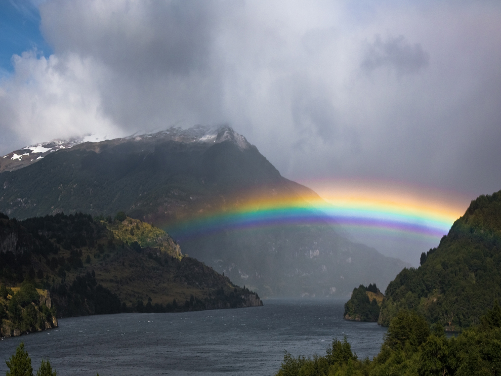 A perfectly timed photo of a raindrop refracting light from a