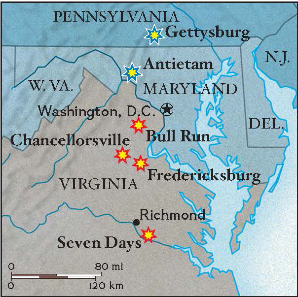 civil war battles map worksheet