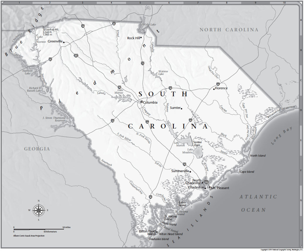 South Carolina Tabletop Map