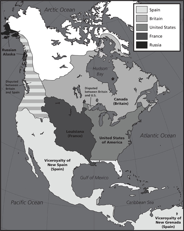 North America in 1800