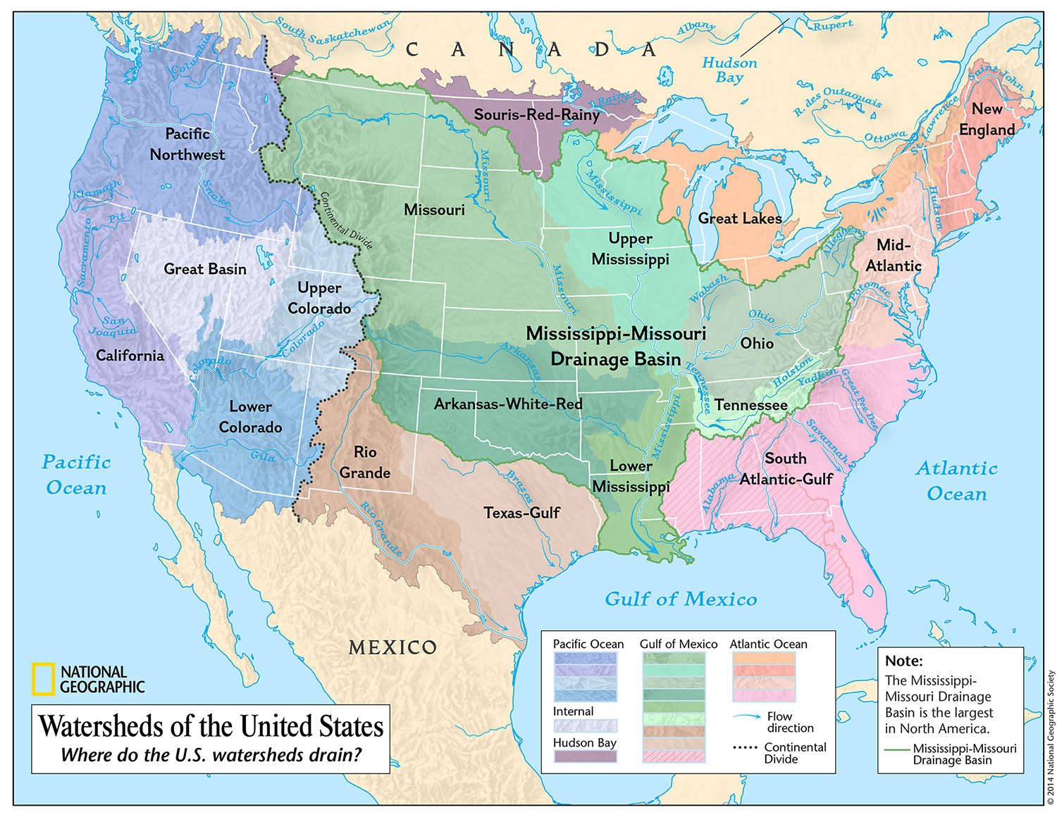 Location of the six major river basins within the  River basin.