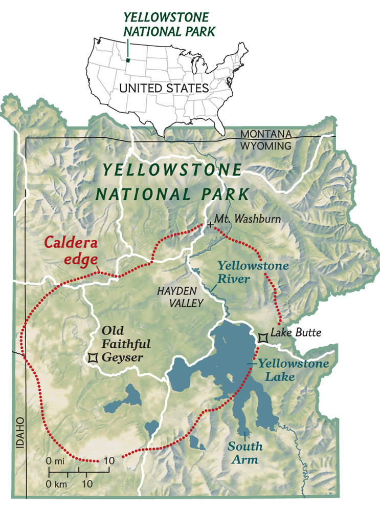 yellowstone volcano size