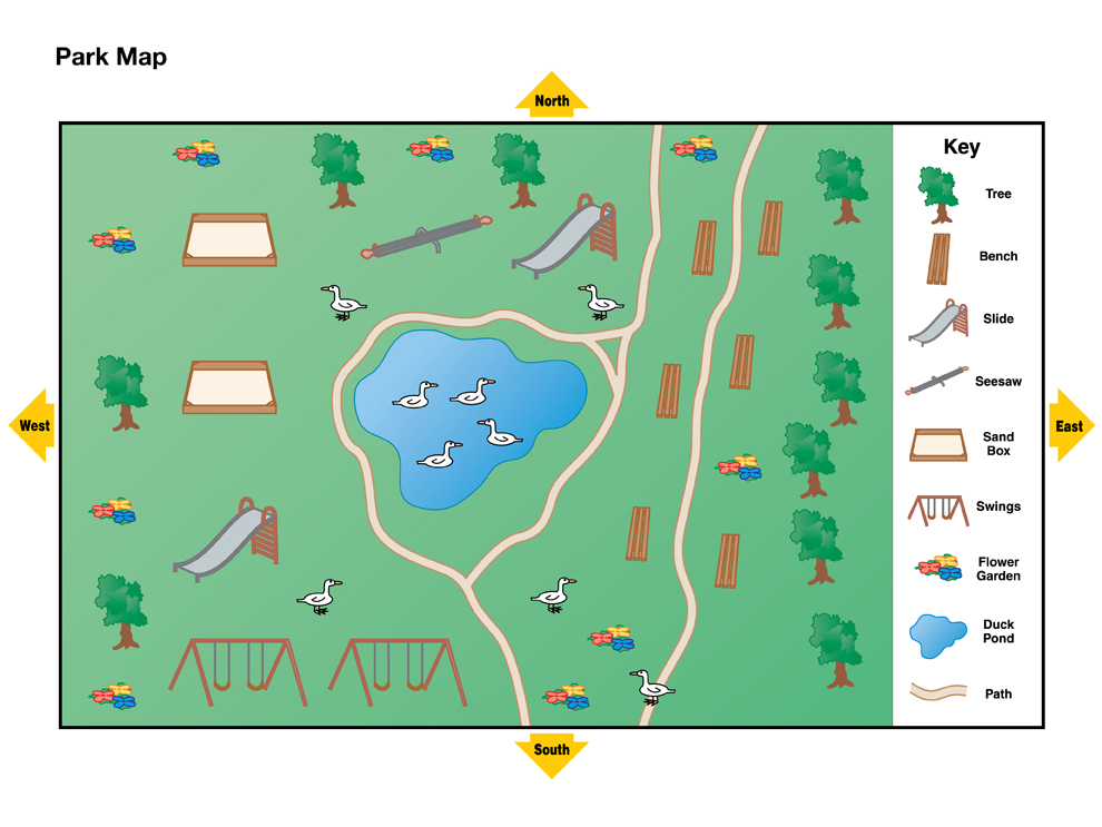 City Map For Kids With Key